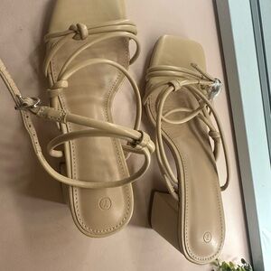 Chic Beige Strappy Heels